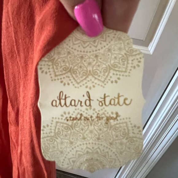 Altar'd State Coral Crochet Midi Dress NWT - Picture 5 of 7